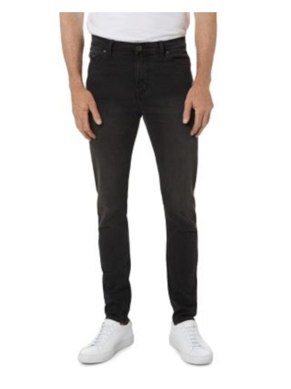 OUTLAND Mens Black Slim Fit Denim Jeans 31R