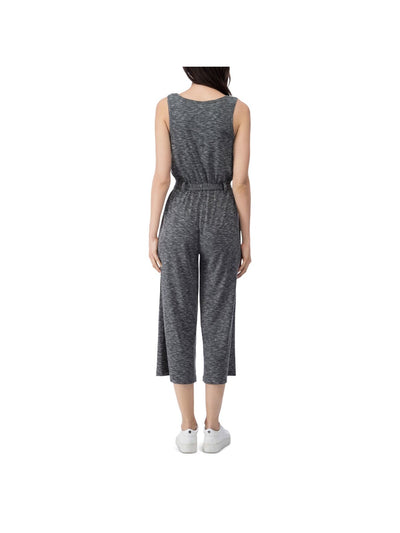 COLLECTION BY BOBEAU Womens Gray Knit Ribbed Belted Pull On Stretch Heather Sleeveless Scoop Neck Jumpsuit XL