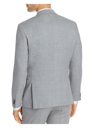 HUGO BOSS Mens Gray Single Breasted, Extra Slim Fit Suit Blazer 44R