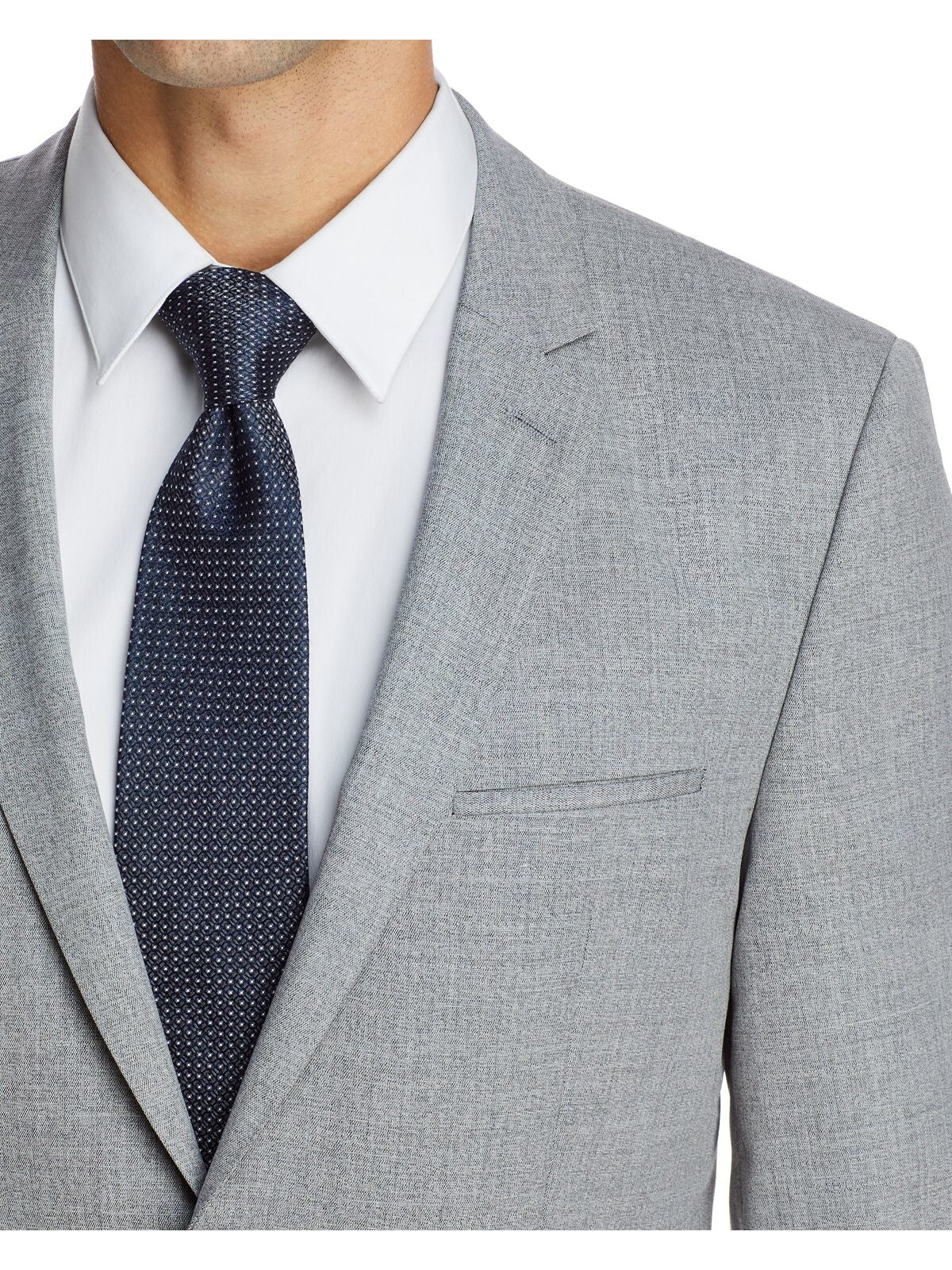 HUGO BOSS Mens Gray Single Breasted, Extra Slim Fit Suit Blazer 44R