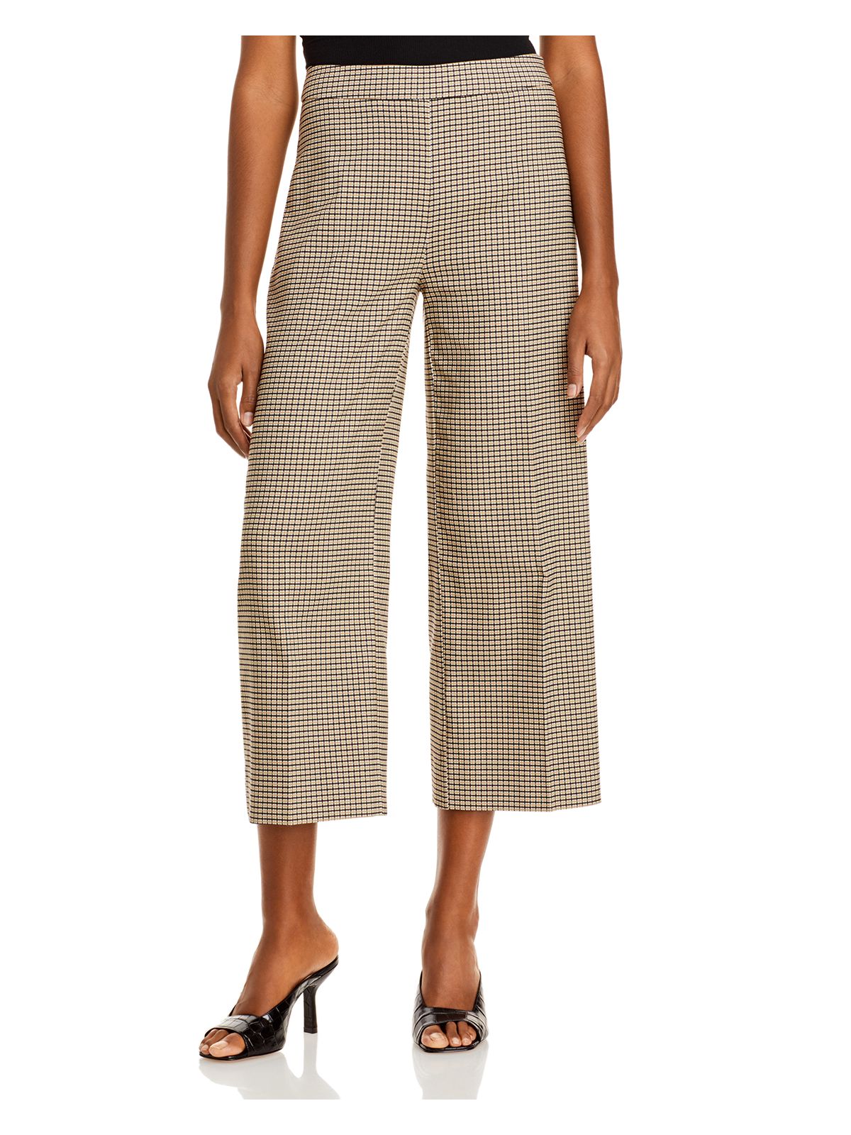 JUST Womens Beige Check Wear To Work Cropped Pants S