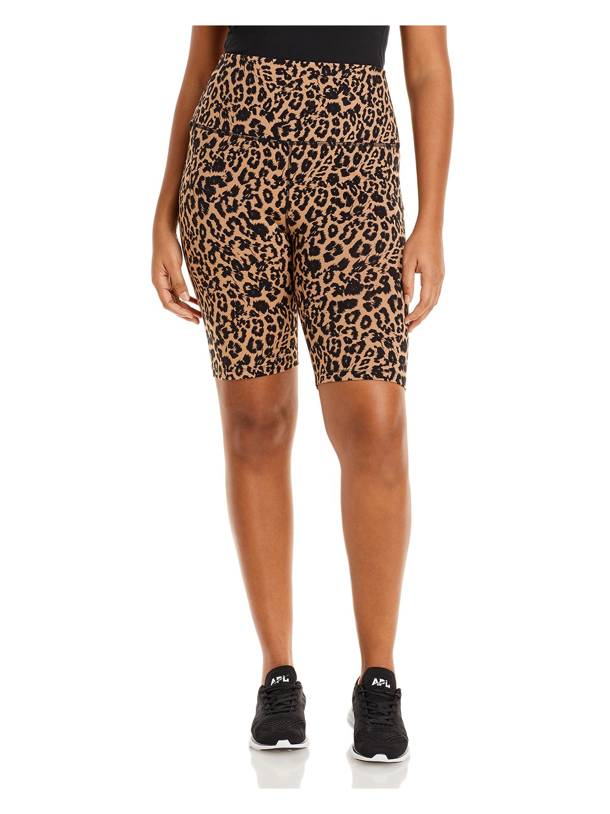 LNA CLOTHING Womens Beige Animal Print Active Wear High Waist Shorts Plus 2X