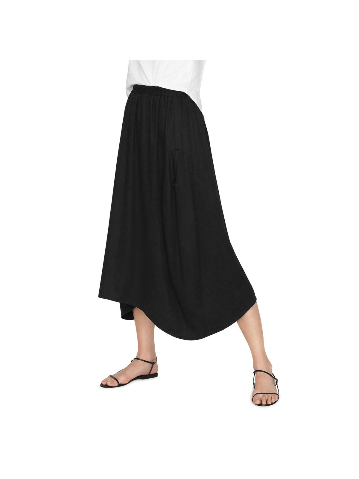 B NEW YORK Womens Black Pocketed Elastic Waist Pull-on Style Midi Skirt XS