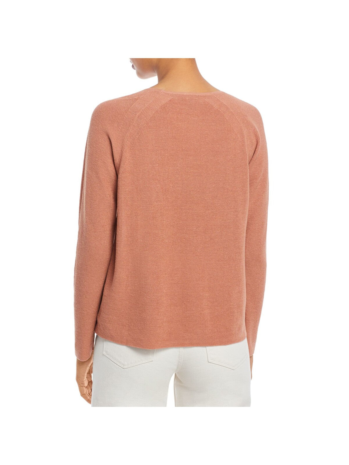EILEEN FISHER Womens Orange Cotton Blend Round Neck Sweater Plus 1X