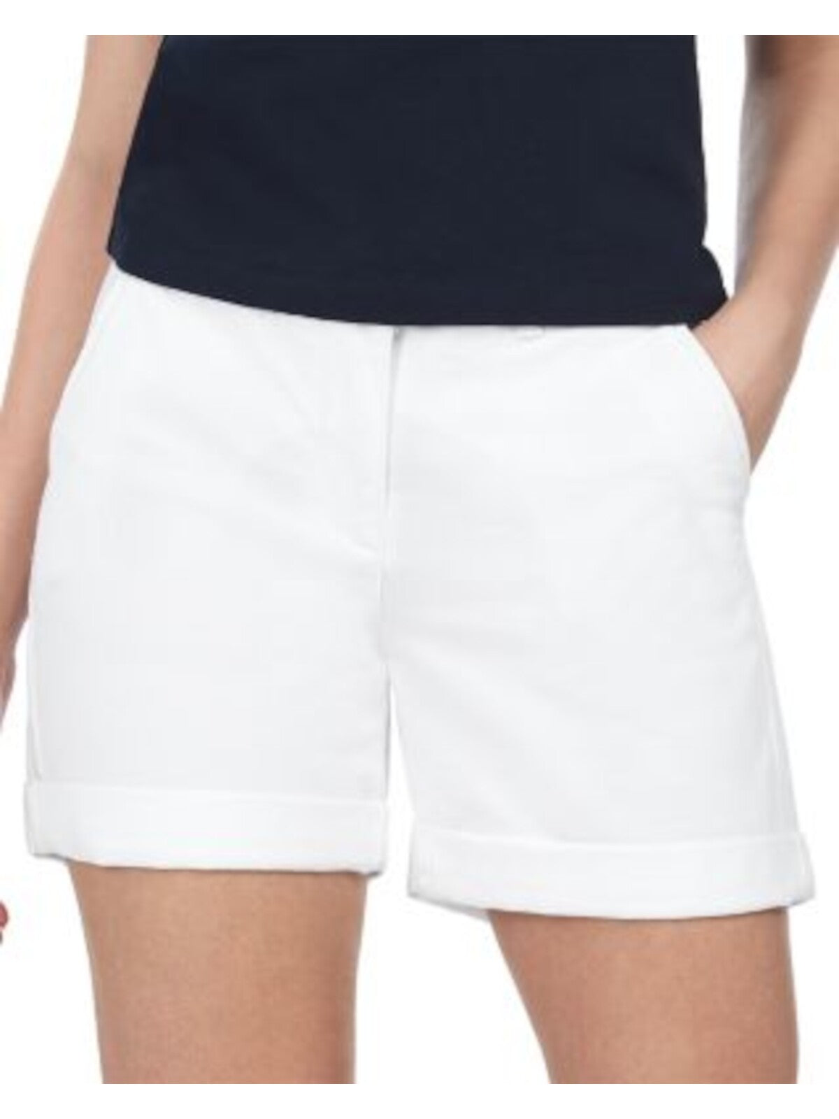 BARBOUR Womens White Stretch Zippered Shorts 14