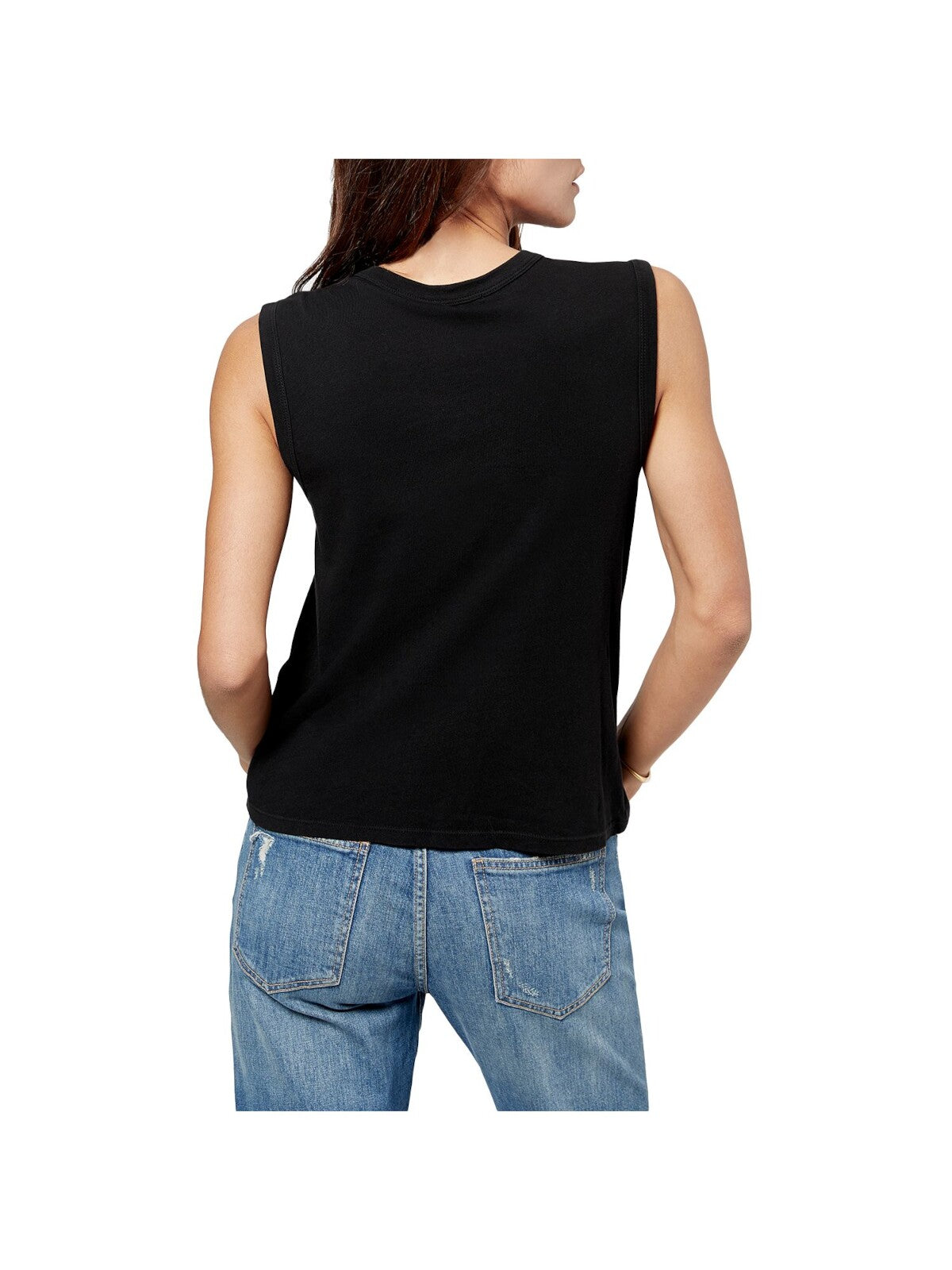 JOIE Womens Black Sleeveless Crew Neck T-Shirt S