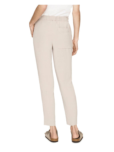 B NEW YORK Womens Beige Textured Pocketed Pull On Style Ankle Length Wear To Work Pants M