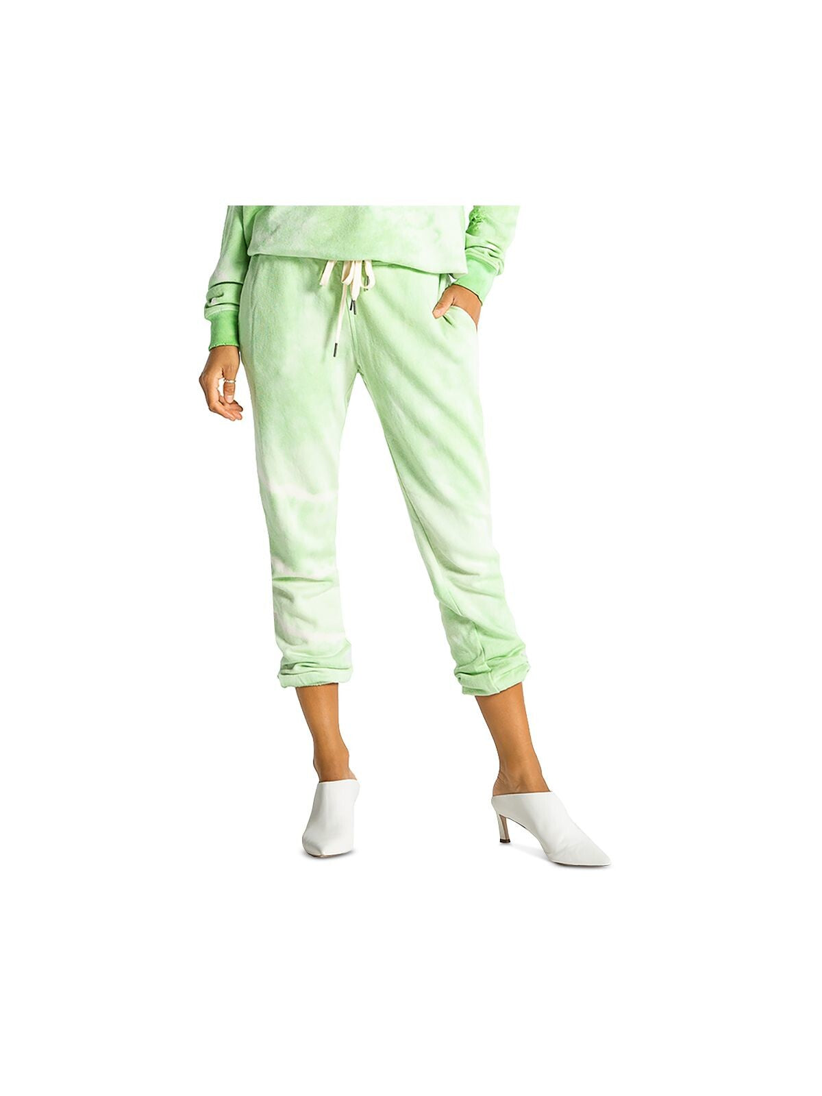 N: PHILANTHROPY Womens Green Stretch Pocketed Ribbed Drawstring Waist Jogger Tie Dye Lounge Pants S