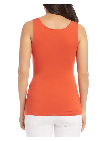 KAREN KANE Womens Orange Tie Sleeveless Wear To Work Tank Top S