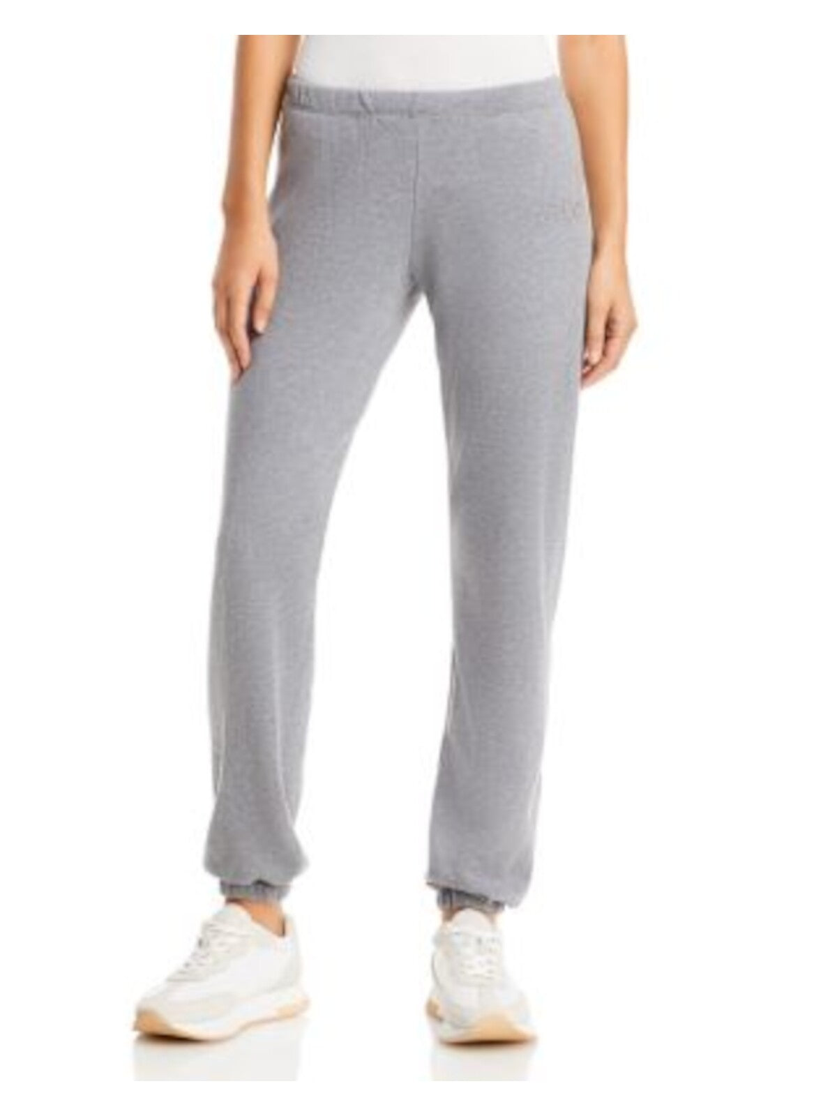 WSLY Womens Gray Ribbed Drawstring Waist Jogger Heather Active Wear Pants L