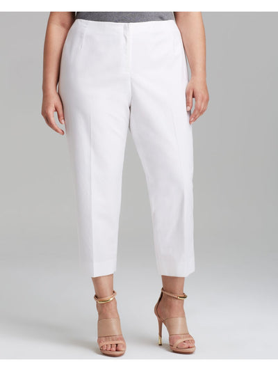 LAFAYETTE 148 Womens White Pocketed Zippered Evening Cropped Pants Plus 24W