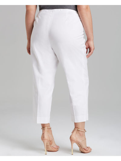 LAFAYETTE 148 Womens White Pocketed Zippered Evening Cropped Pants Plus 24W