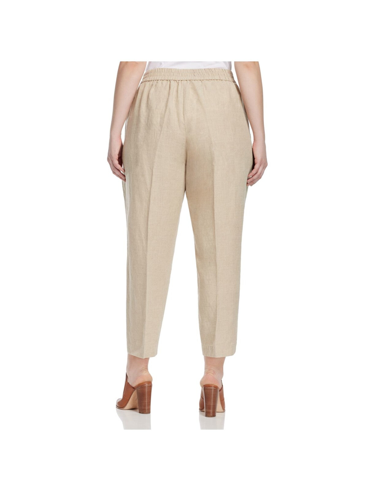 EILEEN FISHER Womens Beige Stretch Darted Tapered Ankle Pants Plus 2X