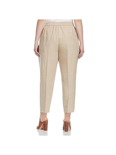EILEEN FISHER Womens Beige Stretch Darted Tapered Ankle Pants Plus 1X