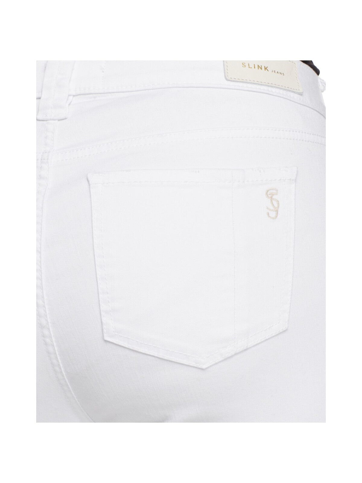 SLINK JEANS Womens White Cotton Blend Zippered Pocketed Skinny Stretch Easy Care Buttone Wear To Work Cropped Pants