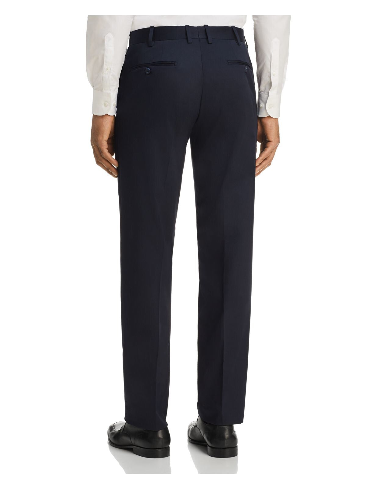 The Mens store Mens Navy Straight Leg, Stretch, Classic Fit Cotton Blend Pants 42R