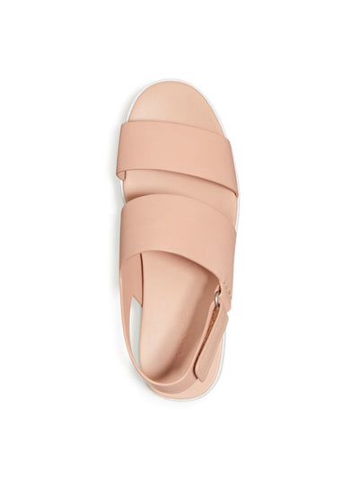 VINCE. Womens Pink 1" Platform Comfort Westport Round Toe Wedge Leather Slingback Sandal 9.5 M