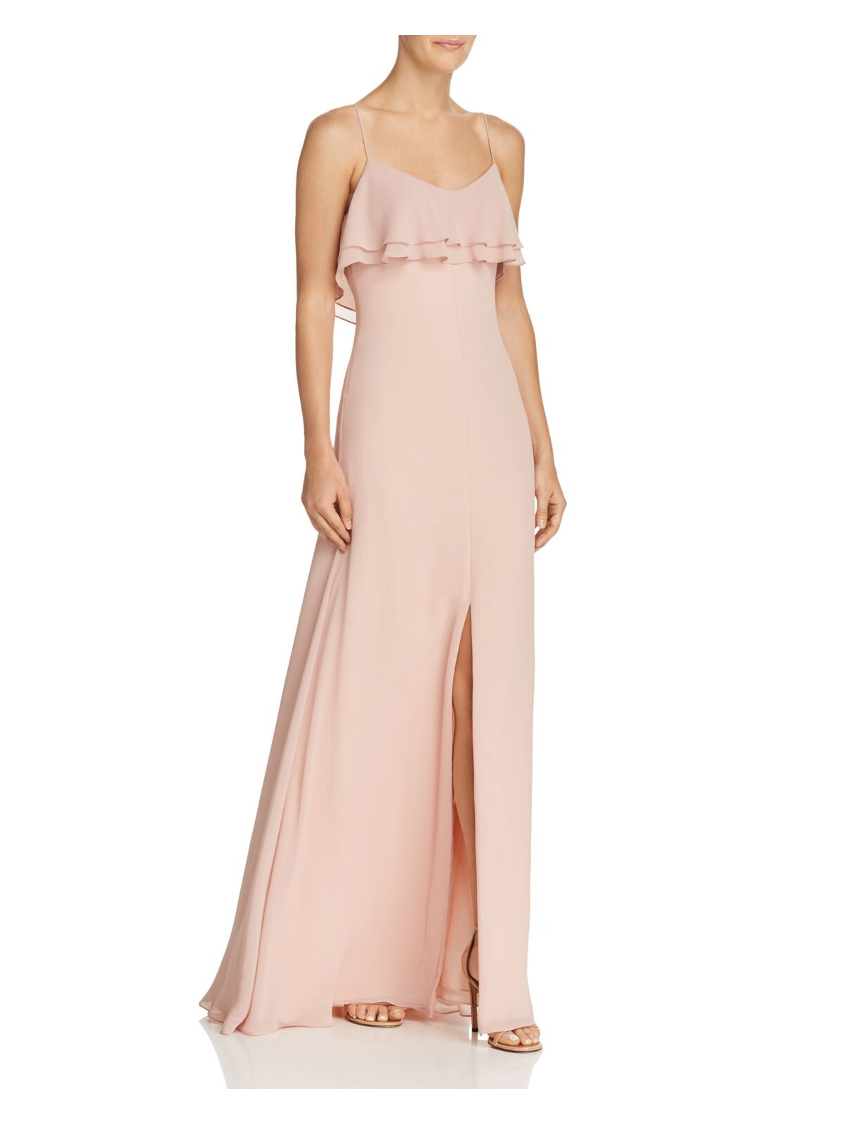 WATTERS & WATTERS Womens Pink Spaghetti Strap Full-Length Formal Dress 14