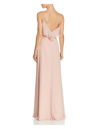 WATTERS & WATTERS Womens Pink Spaghetti Strap Full-Length Formal Dress 14