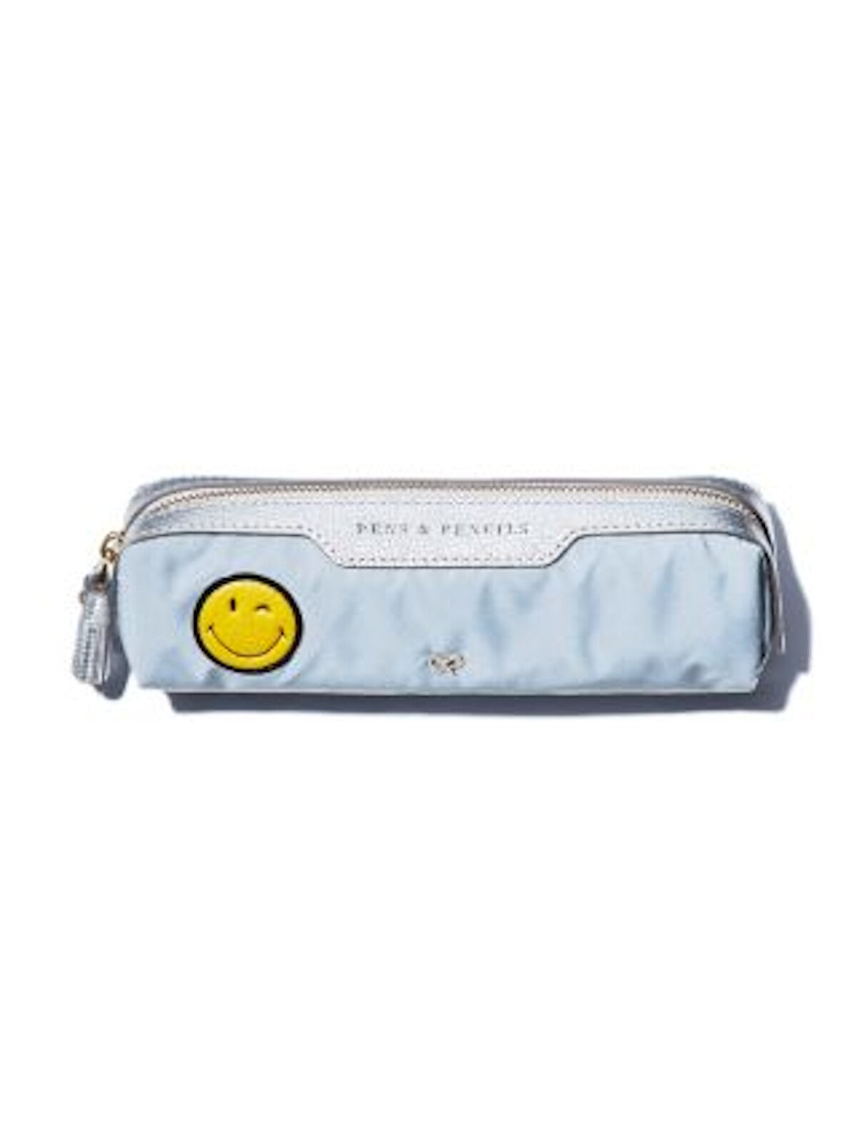 Anya Hindmarch Women's Silver Logo Nylon Pens And Pencils Case Strapless Micro Bag