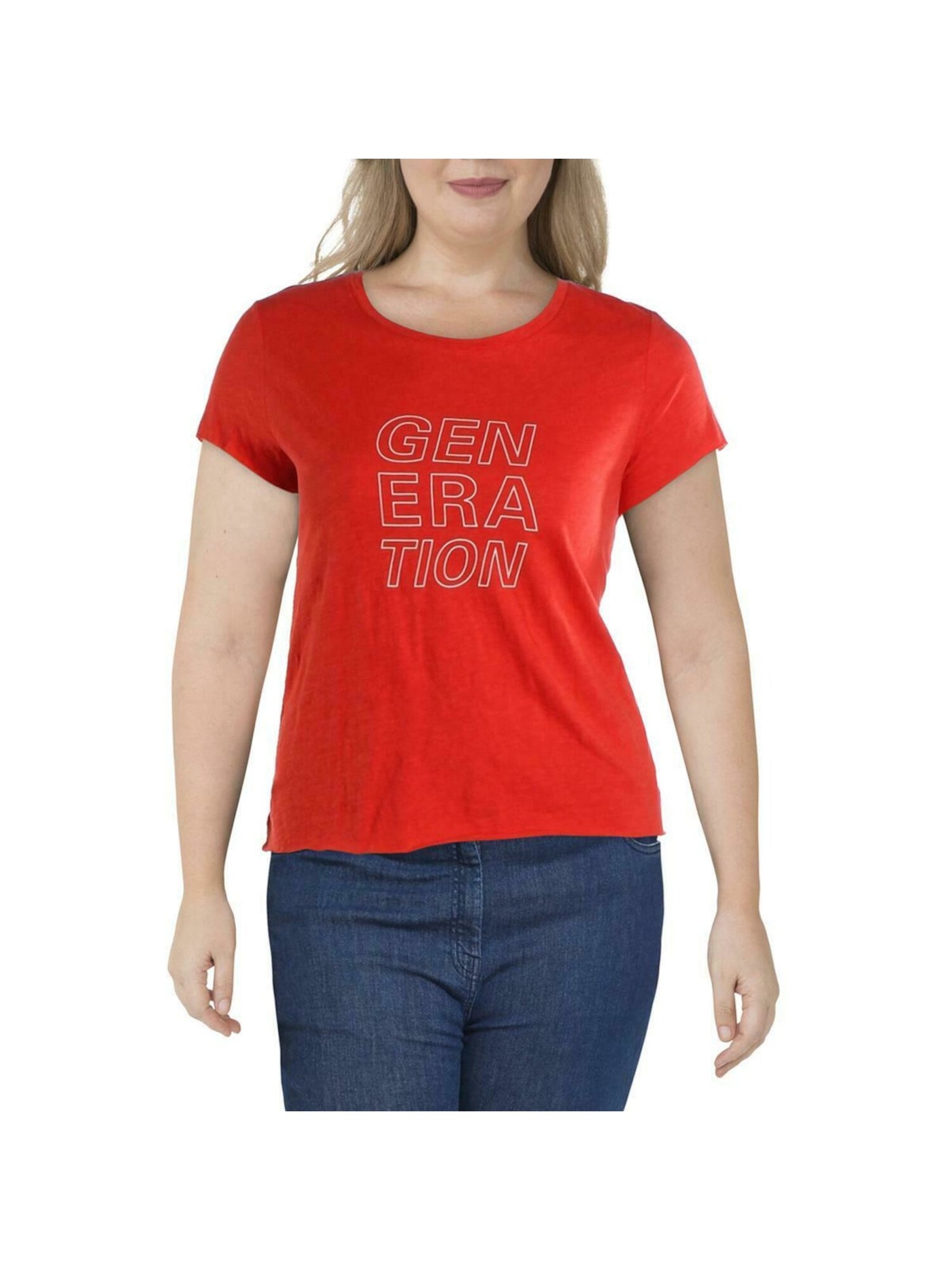 SANCTUARY Womens Red Short Sleeve Crew Neck T-Shirt Size: L