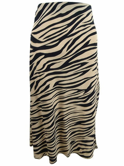 SANCTUARY Womens Black Animal Print Midi A-Line Skirt XL