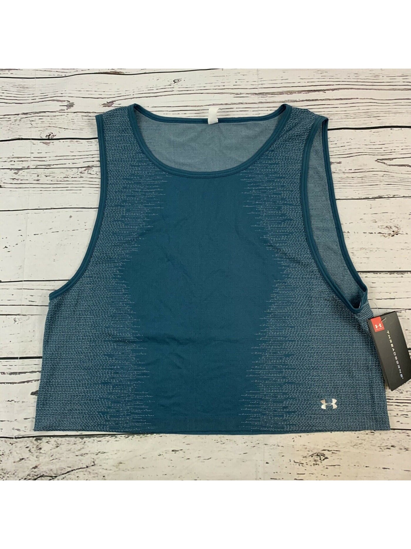 UNDER ARMOUR Womens Blue Printed Sleeveless Scoop Neck Tank Top Size: XL