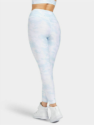 GUESS Womens Light Blue Stretch Printed Active Wear Skinny Leggings M