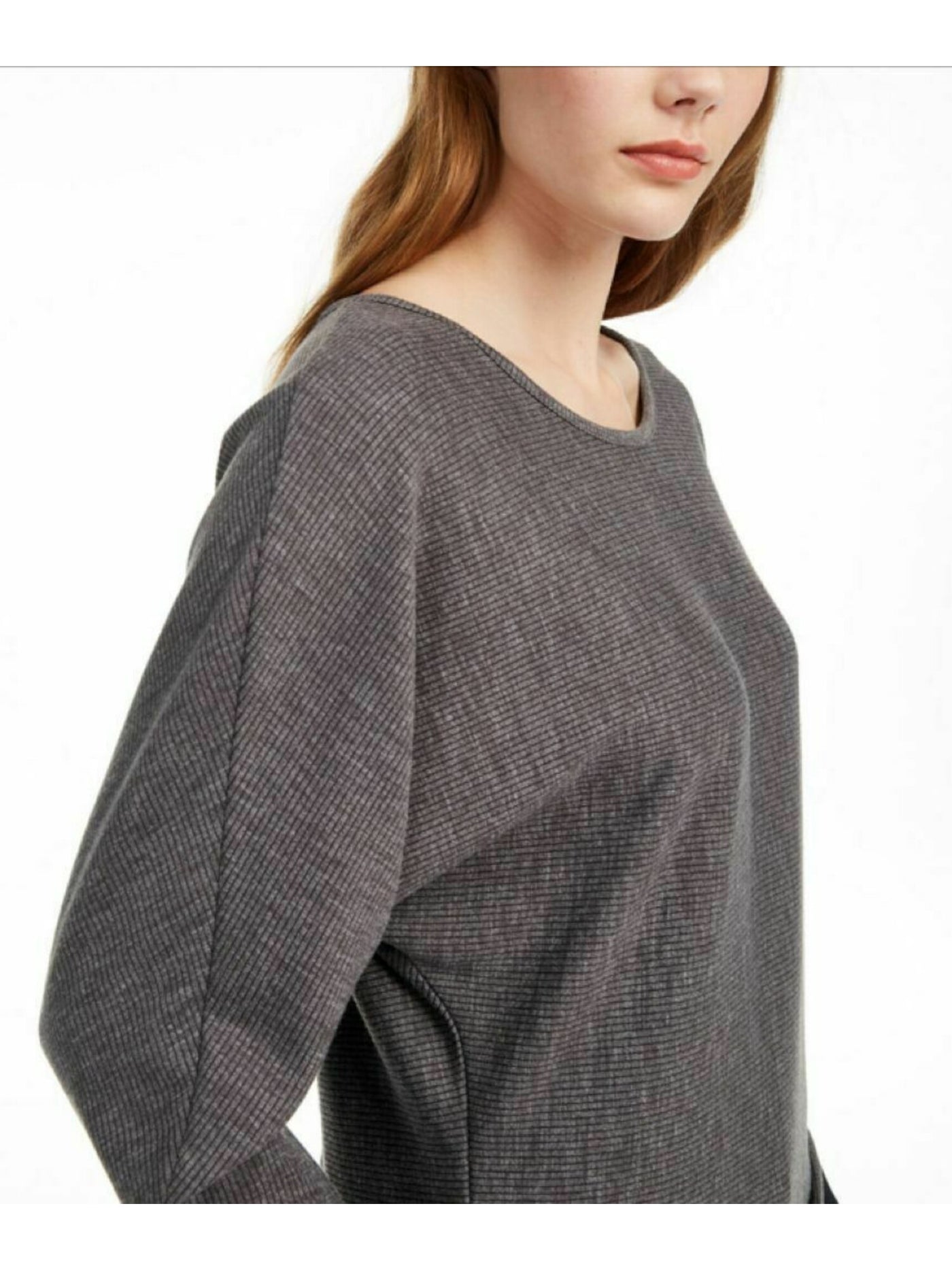 BCX Womens Gray Long Sleeve Scoop Neck Top Size: XL