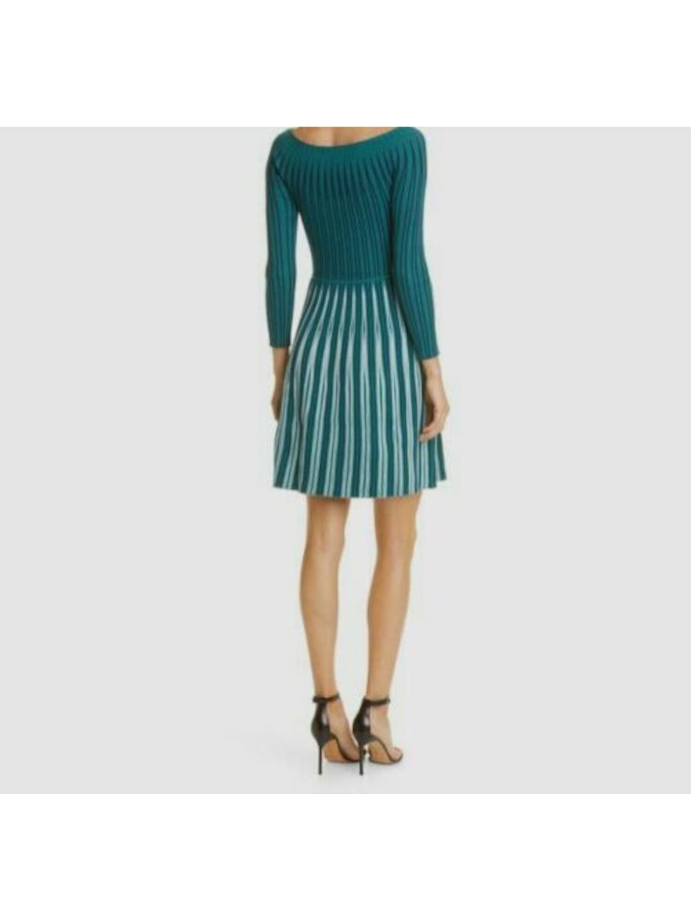 Emporio Armani Womens Green Long Sleeve Above The Knee Fit + Flare Dress 42