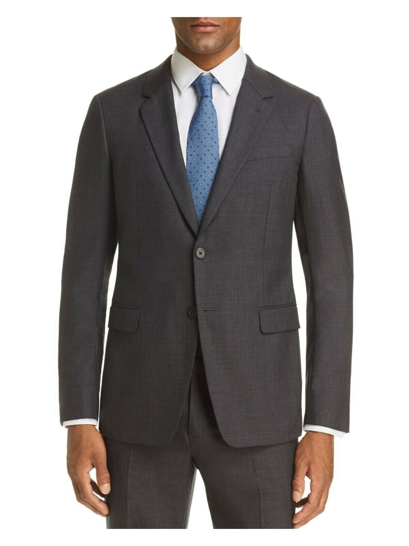 THEORY Mens Chambers Gray Single Breasted, Slim Fit Blazer 44R