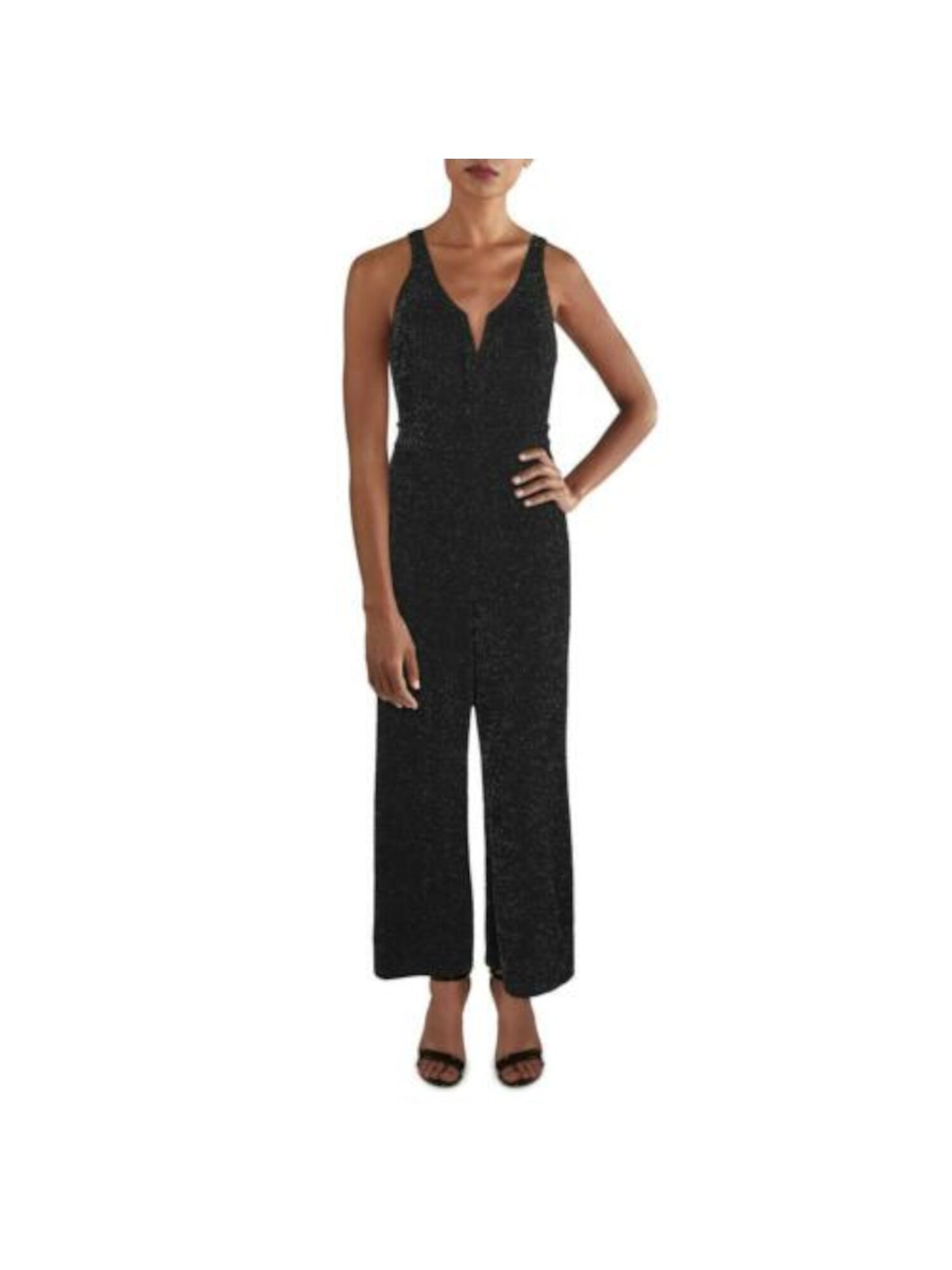 LISA + LUCY Womens Black Sleeveless Straight leg Evening Jumpsuit Size: XS