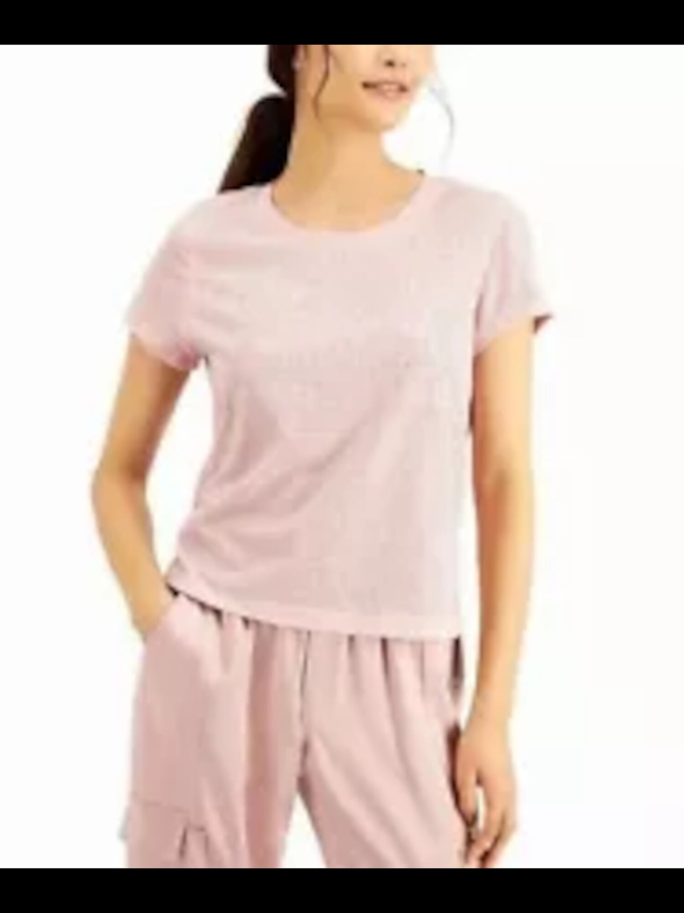 INC Womens Pink Short Sleeve Crew Neck T-Shirt Size: L