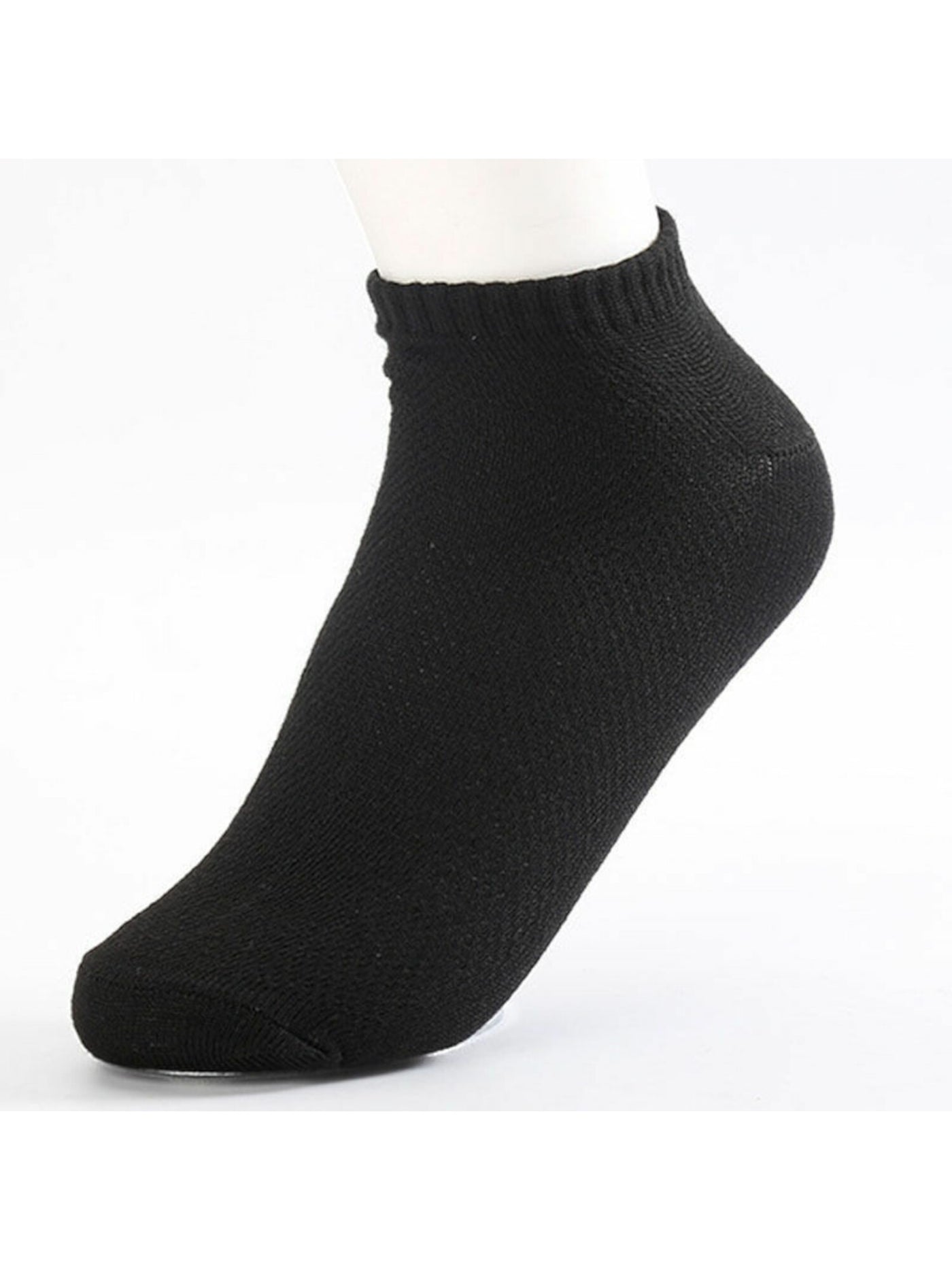 SPORT BY GREAT Black Solid Athletic Ankle Socks 10-13