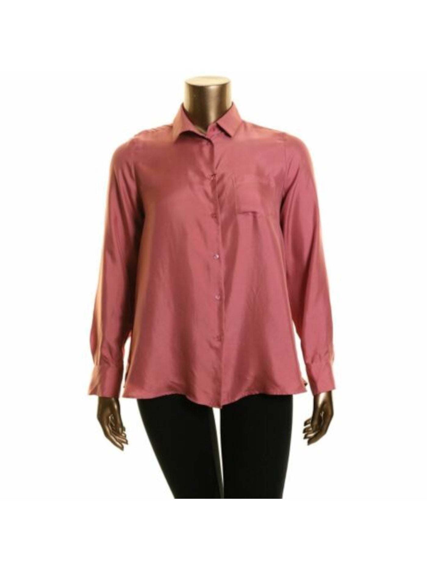 MAXMARA Womens Pink Pocketed Cuffed Sleeve Button Up Top 4