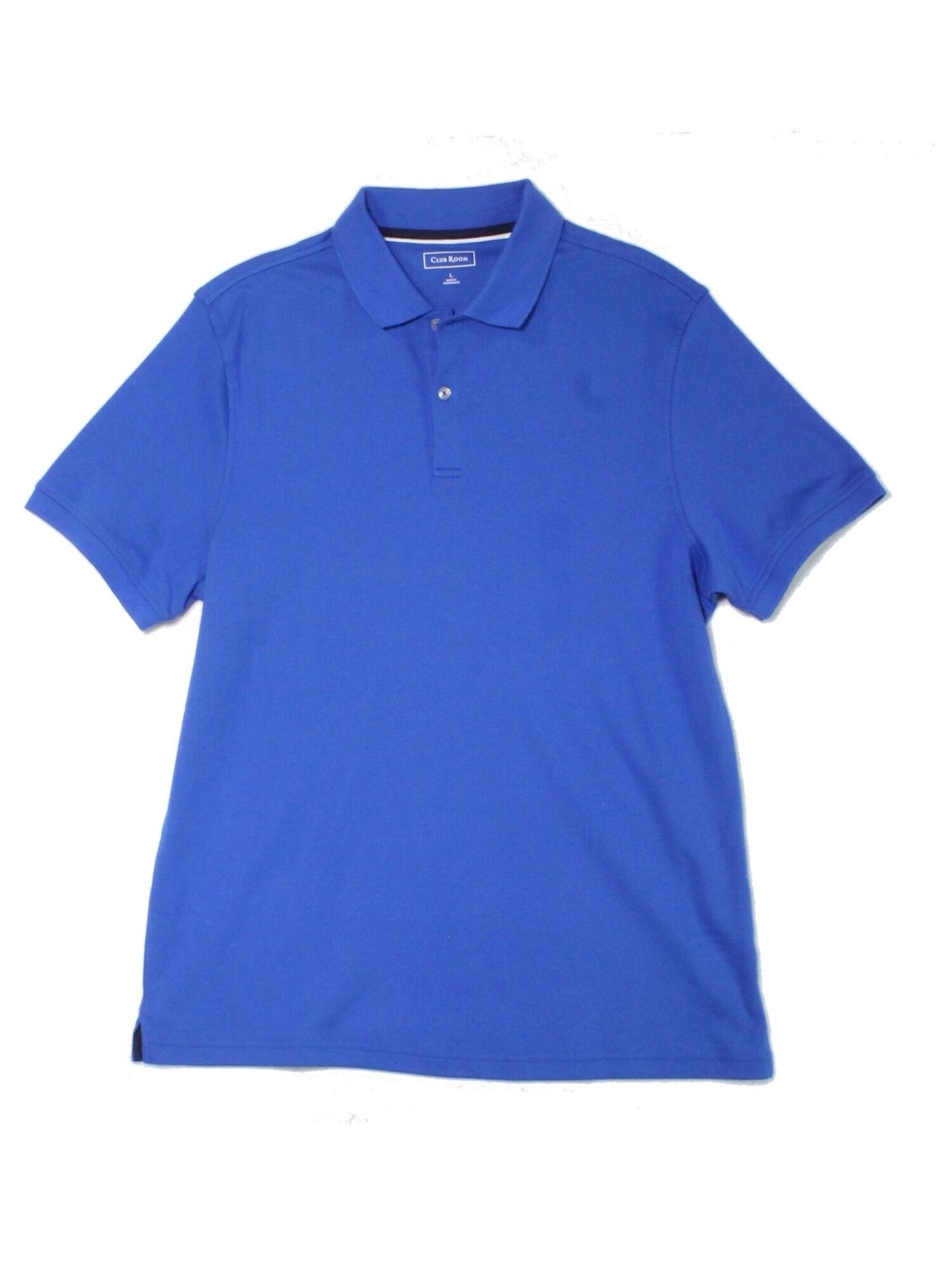 CLUBROOM Mens Soft Touch Interlock Blue Classic Fit Polo S
