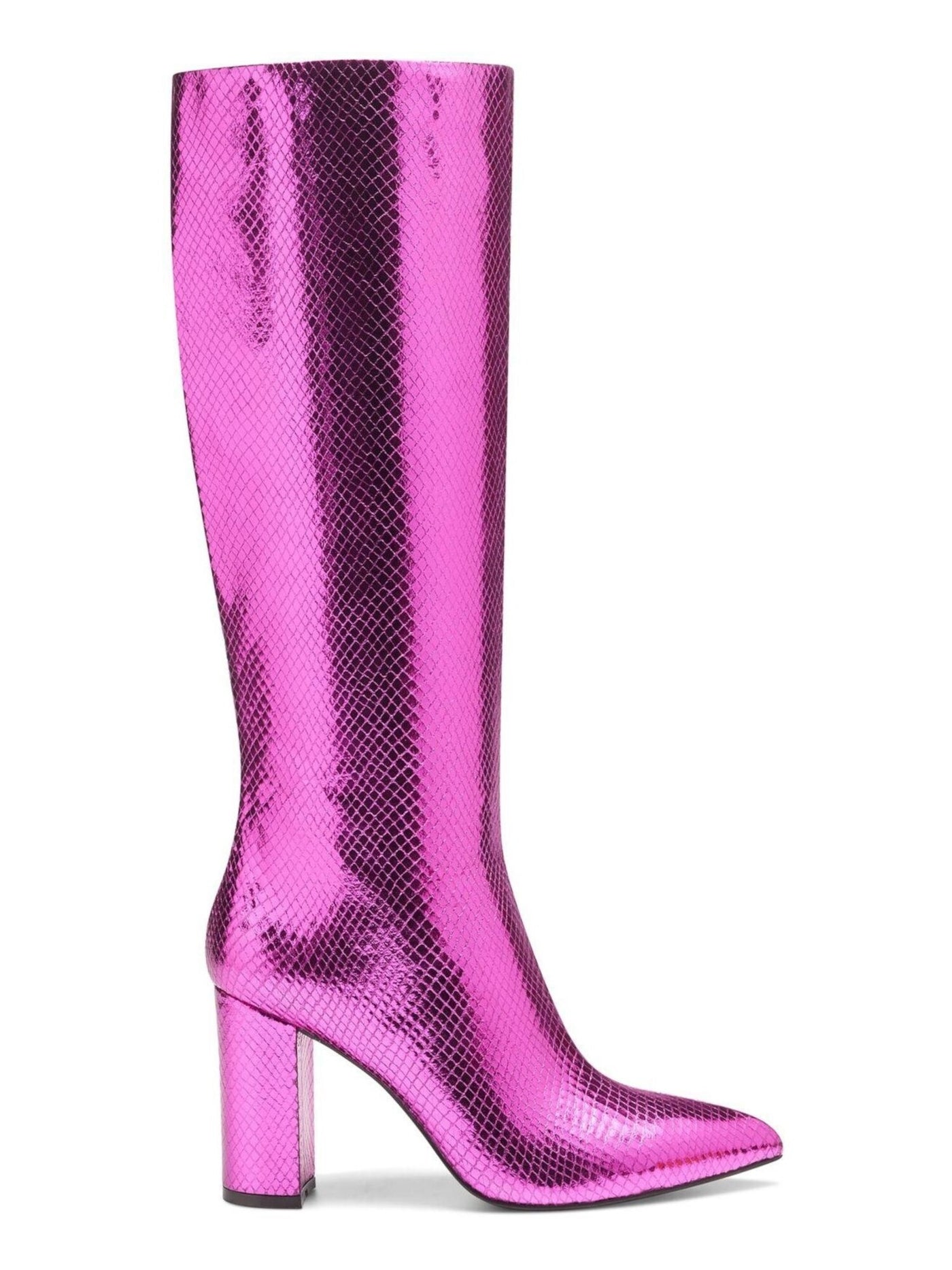 INC Womens Purple Pointed Toe Block Heel Dress Boots 5