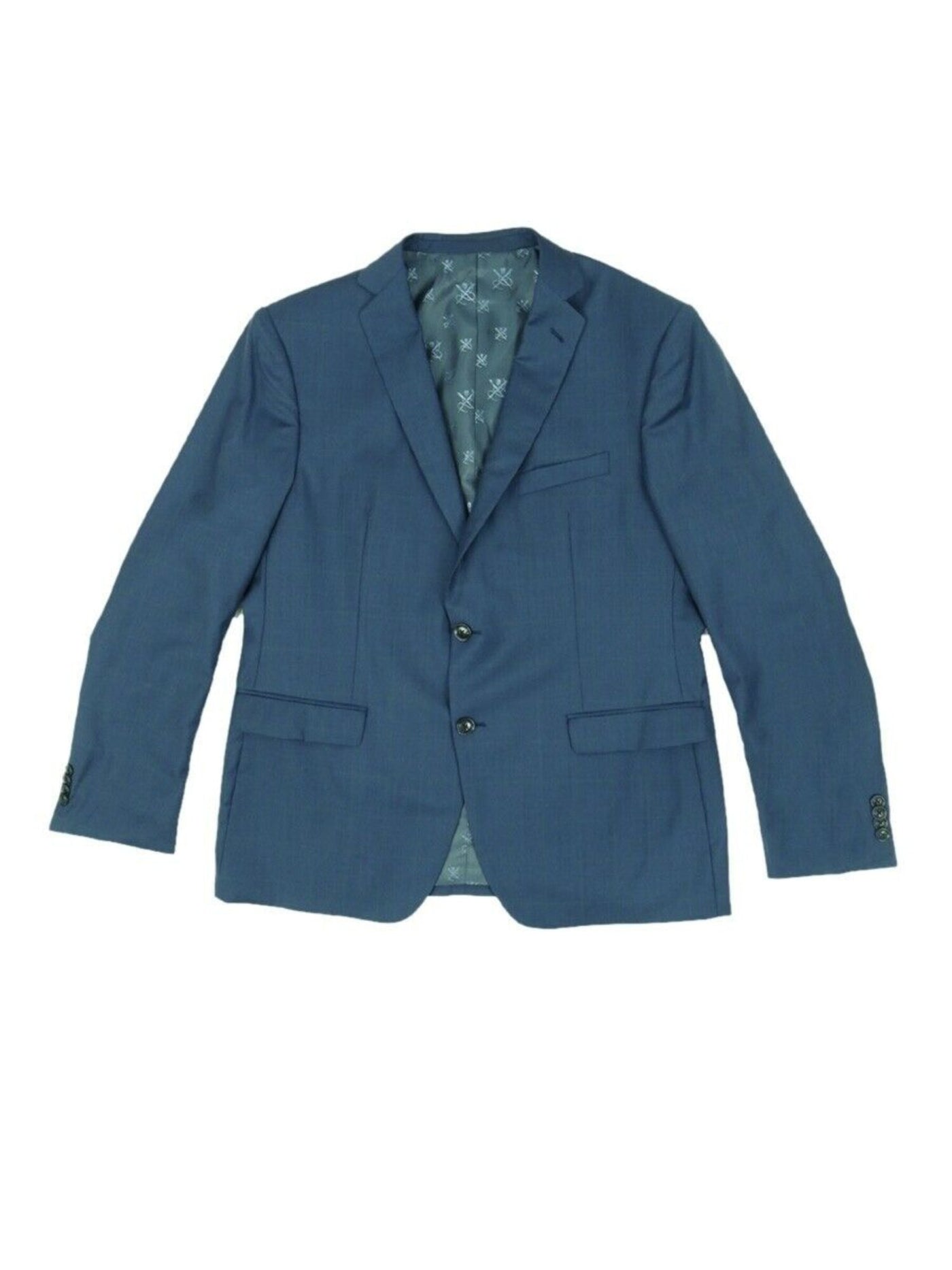 John Varvatos Mens Navy Single Breasted, Classic Fit Wool Blend Suit Separate Blazer Jacket 44L