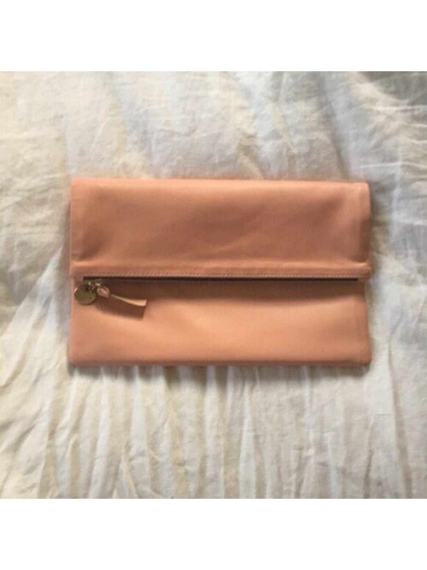 Clare V Women's Pink Leather Strapless Clutch Handbag Purse