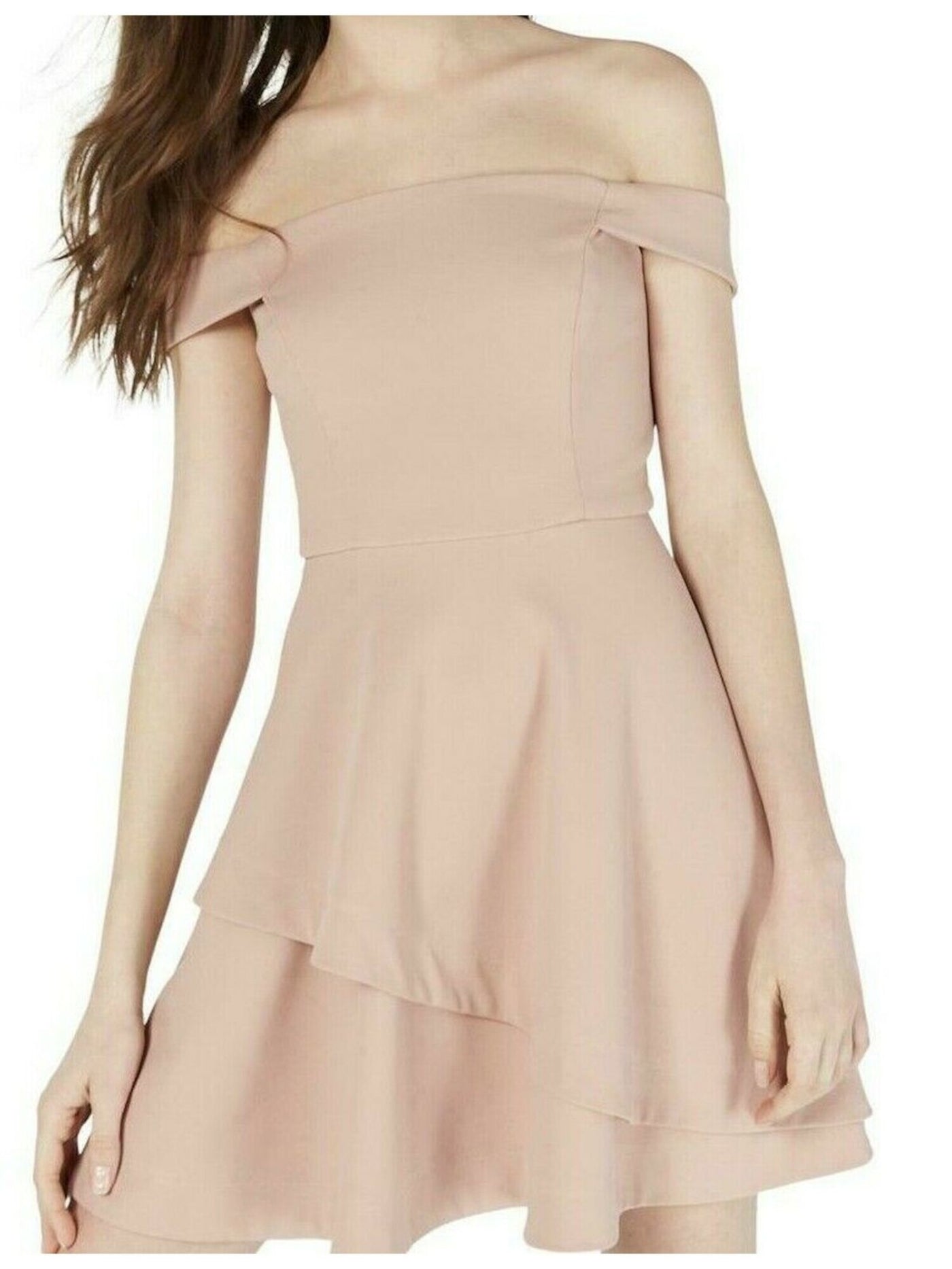 SPEECHLESS Womens Pink Cap Sleeve Boat Neck Mini Party Fit + Flare Dress Juniors 9