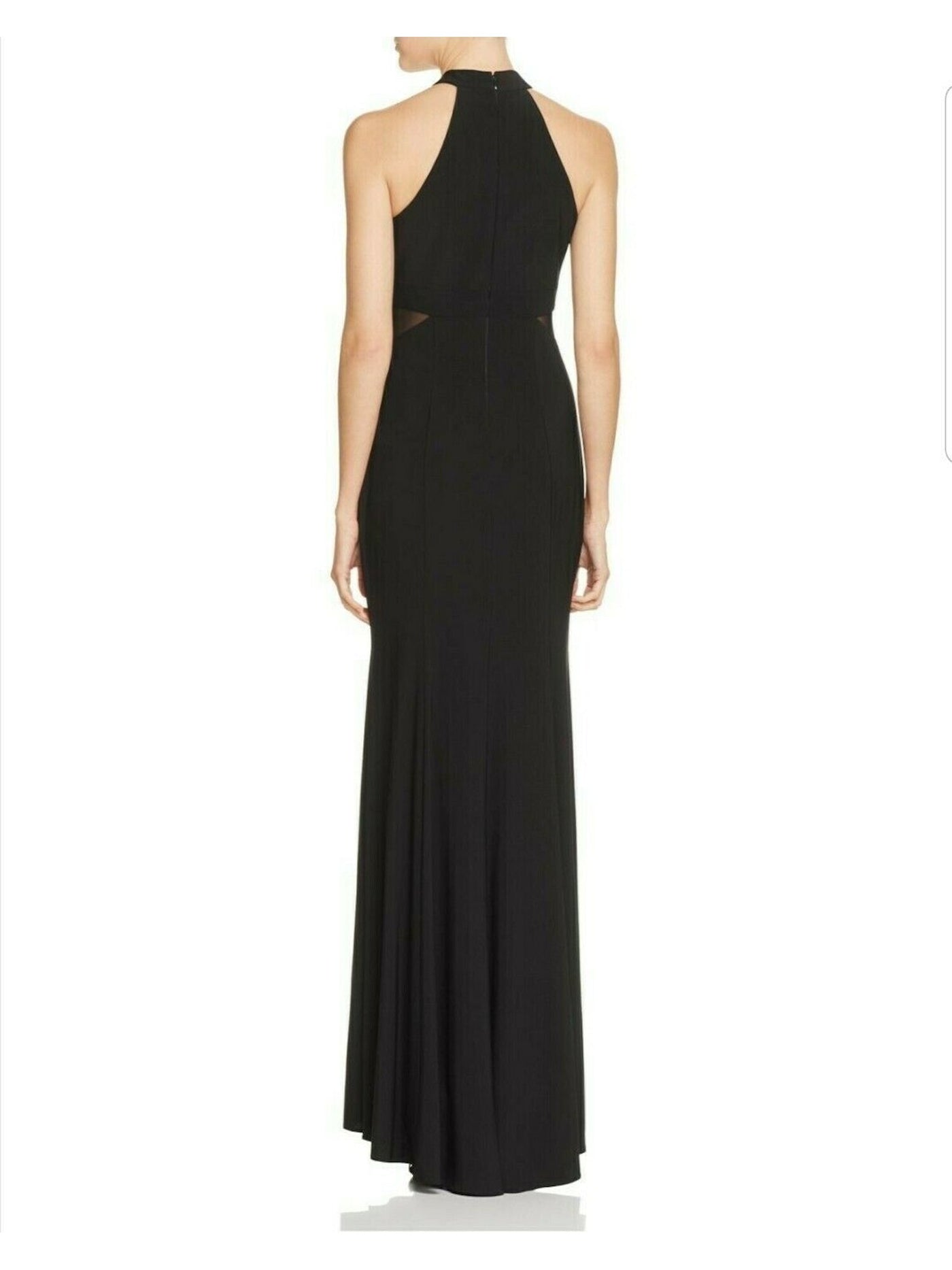 AVERY G Womens Black Slitted Halter Full-Length Formal Dress 0
