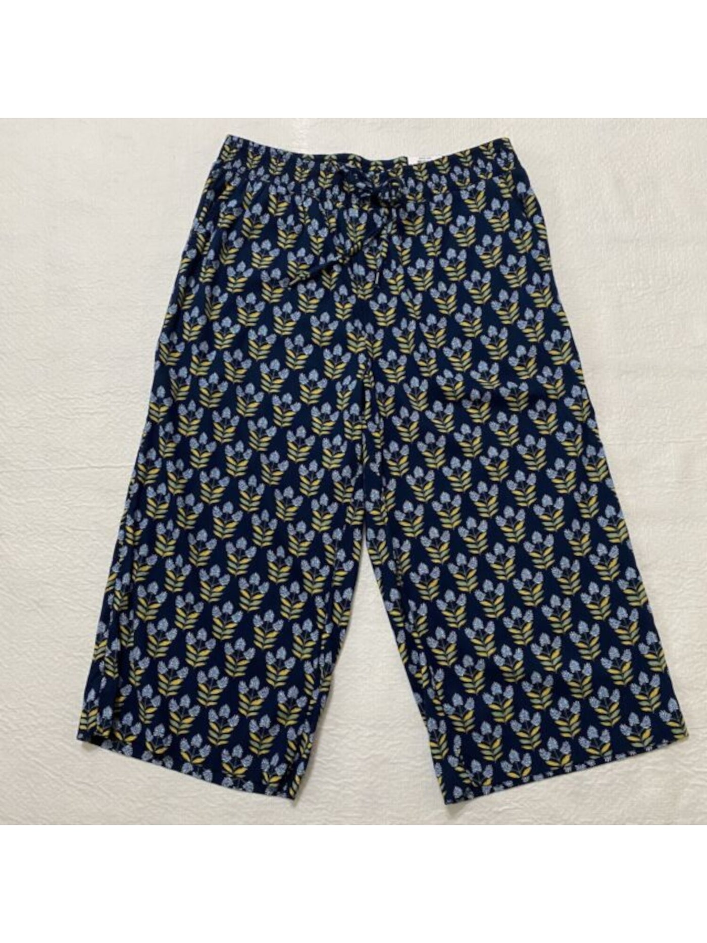 STYLE & COMPANY Womens Navy Cotton Blend Printed Cropped Pants S