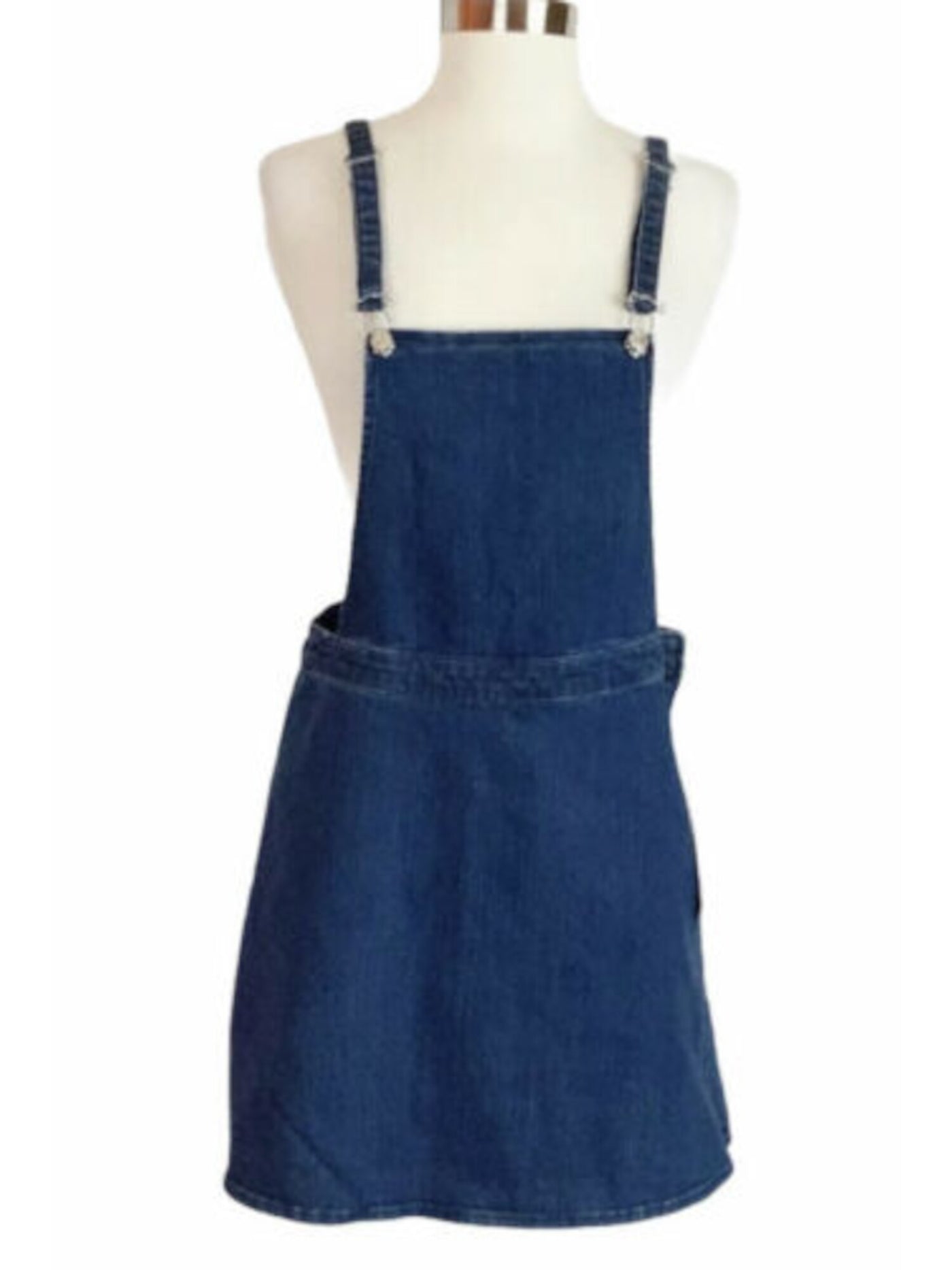 GUESS Womens Blue Sleeveless Square Neck Above The Knee Denim Dress Size: 2
