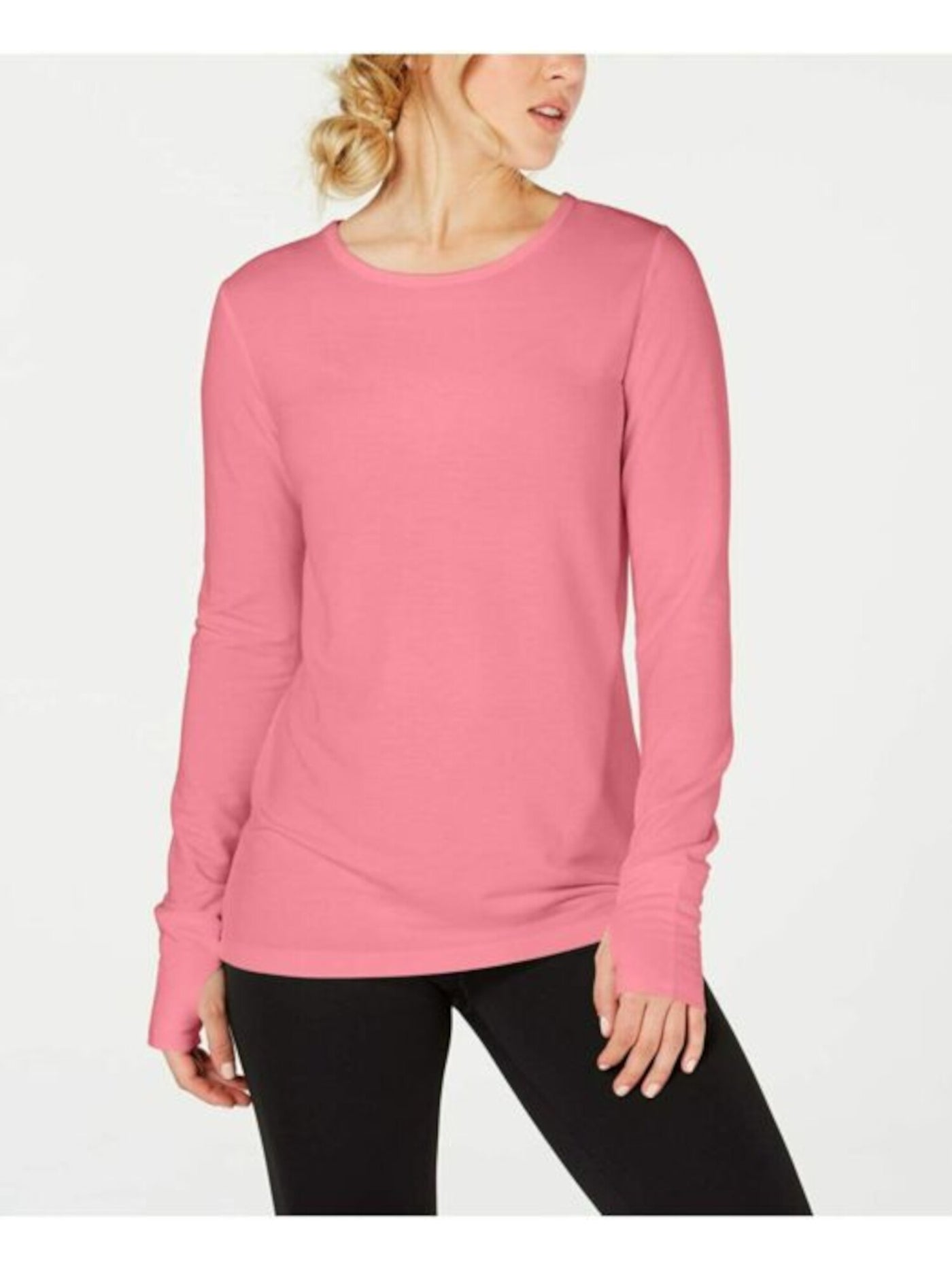 IDEOLOGY Womens Pink Long Sleeve Scoop Neck Top Size: M
