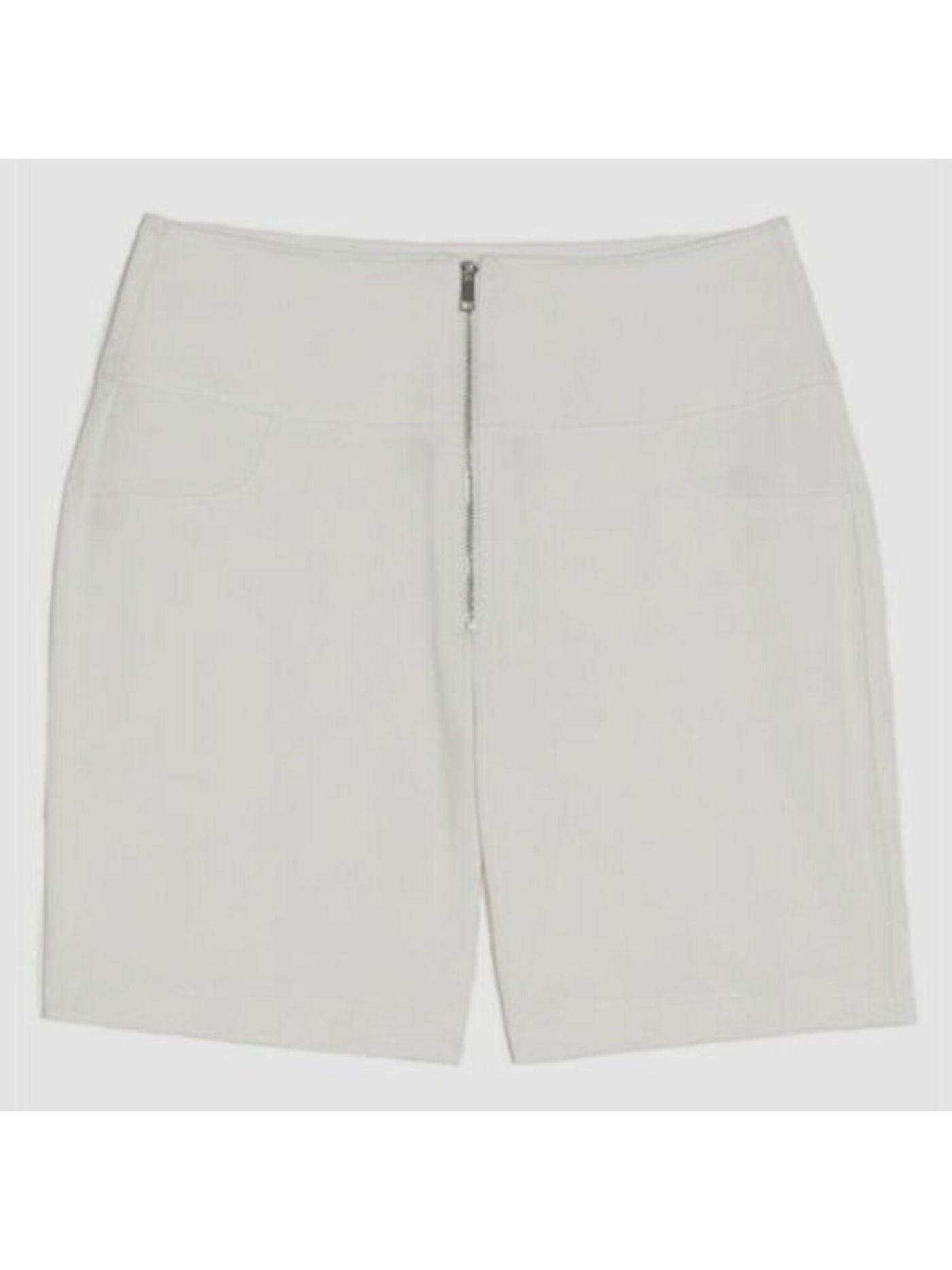 DANIELLE BERNSTEIN Womens Ivory Zippered Pocketed Shorts 2