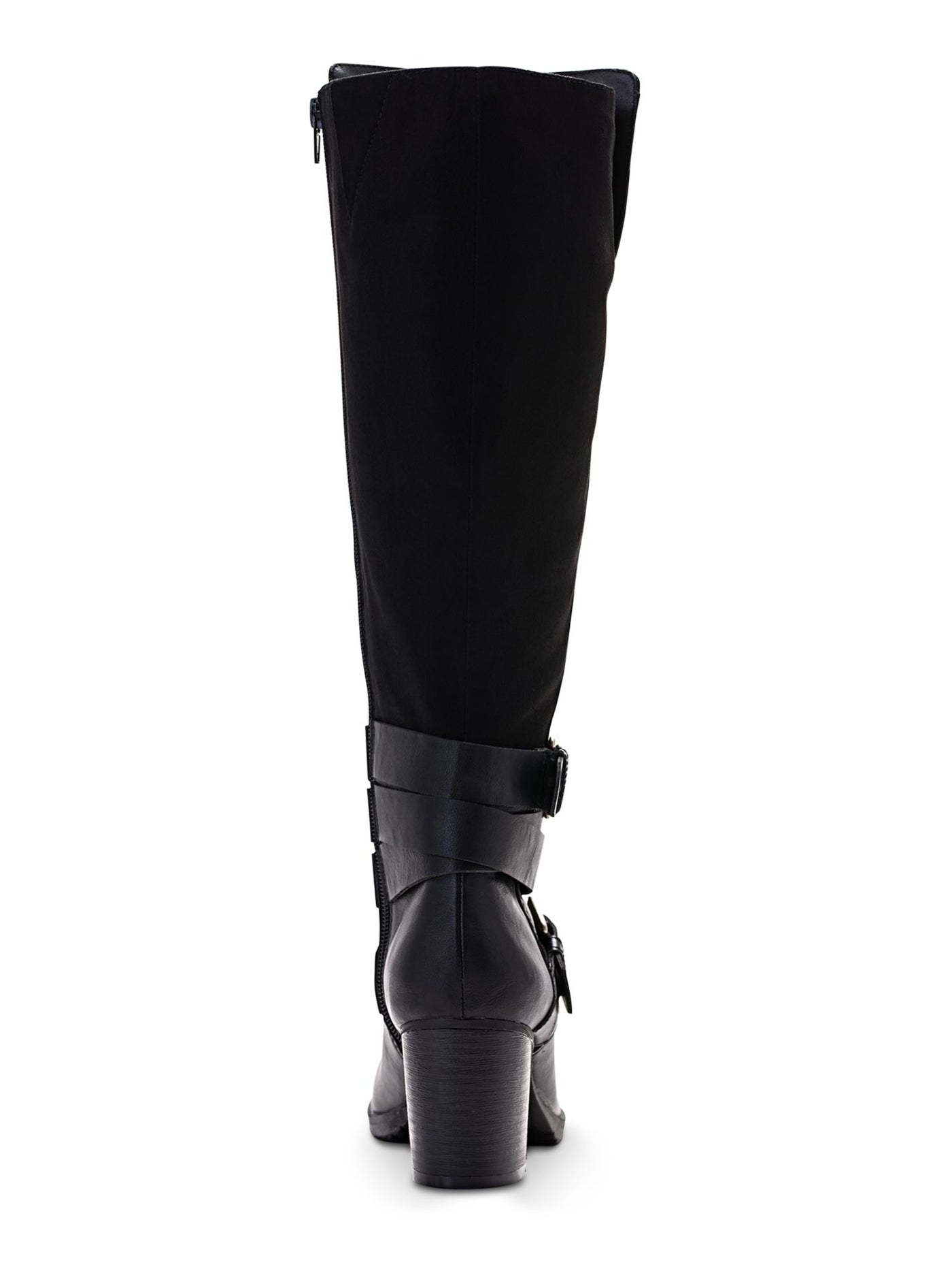 STYLE & COMPANY Womens Black Buckle Accent Slip Resistant Comfort Jomaris Round Toe Block Heel Zip-Up Riding Boot 5 M