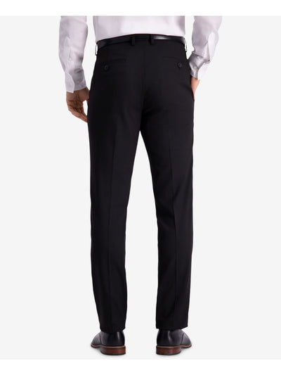 KENNETH COLE Mens Black Flat Front Straight Leg Stretch Slim Fit Pants W32/ L32
