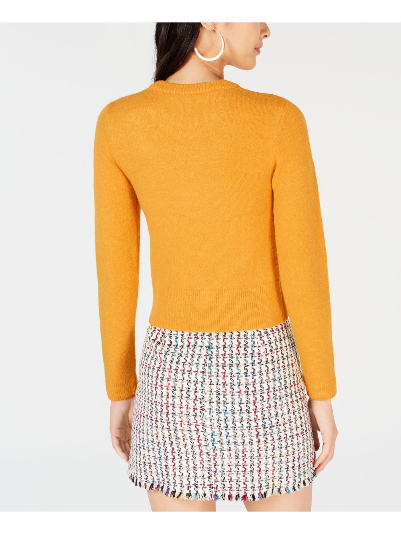 LEYDEN Womens Gold Knot-front Long Sleeve Sweater Juniors Size: XL