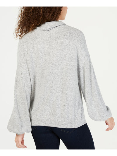 INC Womens Gray Heather Long Sleeve Turtle Neck Sweater XS