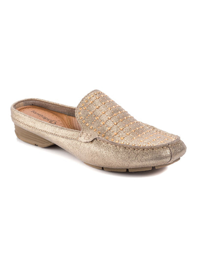 BARETRAPS Womens Gold Breathable Cushioned Orvyn Slip On Mules 6 M